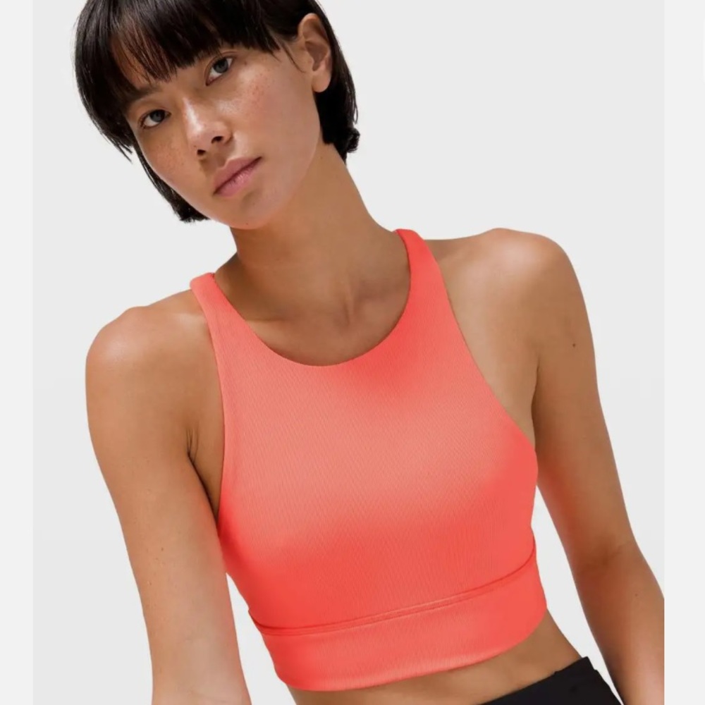 Lululemon High Neck Longline sports bra size 8 COLOR PINK